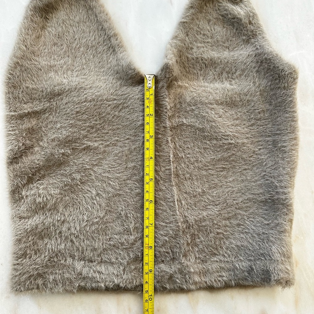 Gymshark Fuzzy Tan Halter Tank Top - Picture 5 of 12